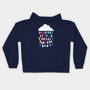 Rainbow Watercolour Rain Kids Hoodie